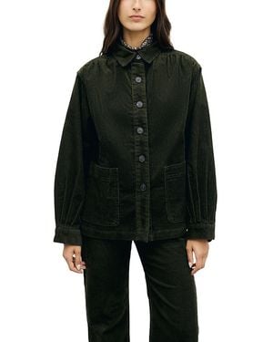 Gerard Darel Jena Cotton Stretch Corduroy Overshirt - Black