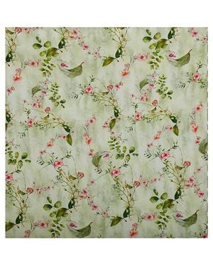 Miss Circle Spring Affair Print Linen Head Scarf - Green