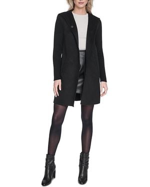Kenneth Cole Hooded Double Face Coat - Black