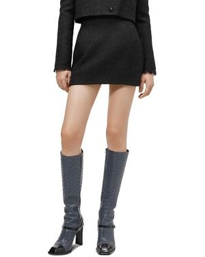 McQueen Light Tweed Mini Skirt - Black