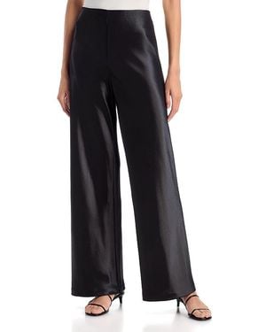 Aqua Satin Bias Cut Pants - Black