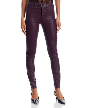 L'Agence Marguerite High Rise Coated Skinny Jeans - Purple
