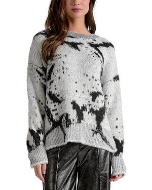 Elan Cheetah Crewneck Sweater - Gray