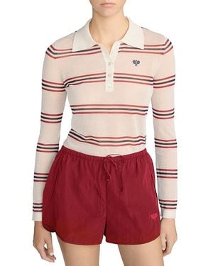 FRAME The Tennis Long Sleeve Polo - Red