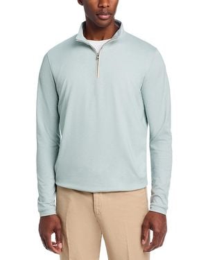 Peter Millar Albatross Pique Quarter Zip Sweater - Blue
