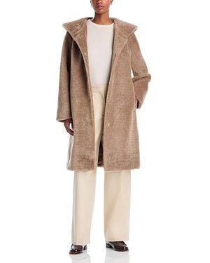 Bernardo Hooded Sherpa Coat - Natural
