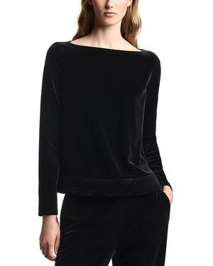 Emporio Armani Stretch Chenille Jersey Top - Black