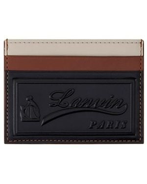 Lanvin Tricolor Leather Card Holder - Black