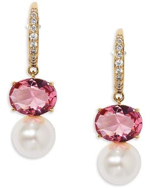 Nadri Natural Beauty Drop Earrings - Pink