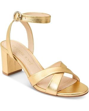 Jack Rogers Peri Crossover Strap Mid Heel Sandals - Metallic