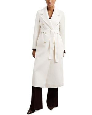 Reiss Dora Double Breasted Occasion Coat - White