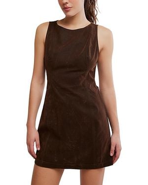 Free People Atlas Faux Suede Mini Dress - Brown