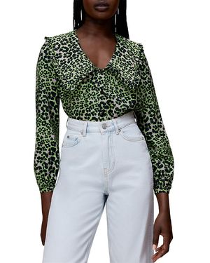 Whistles Fluoro Petal Print Blouse - Green