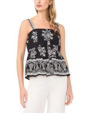 Cece Babydoll Button Front Tank - Black