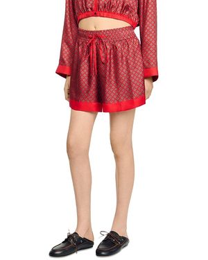 Sandro Scarf Print Shorts - Red