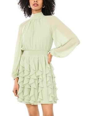 1.STATE Corkscrew Long Sleeve Mini Dress - Green
