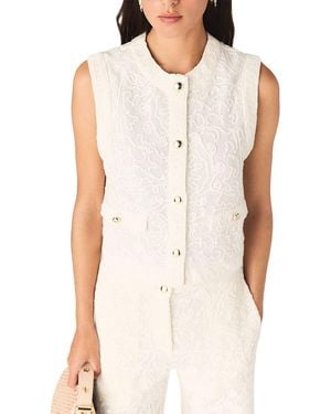 Maje Laros Floral Guipure Lace Waistcoat - White