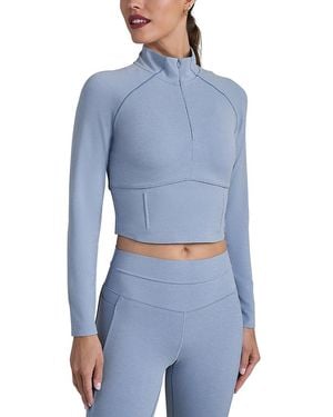 Rhone Heather Revive Quarter Zip Top - Blue