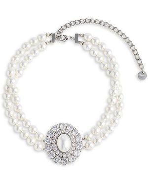 Self-Portrait Imitation Crystal Choker, 11.8 - White