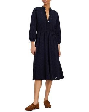 NIC+ZOE High Tea Knit Eyelet Dress - Blue
