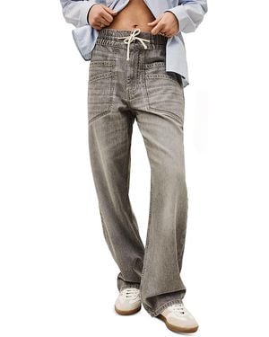 Ba&sh Yima Drawstring Wide Leg Jeans - Gray