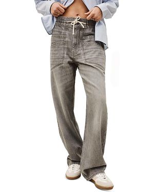 Ba&sh Yima Drawstring Wide Leg Jeans - Gray