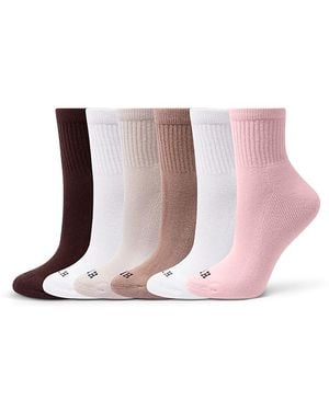 Hue Sport Mini Crew Socks, Pack Of 6 - Pink