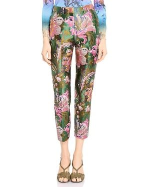 Etro Bristol Floral Crop Pants - Green