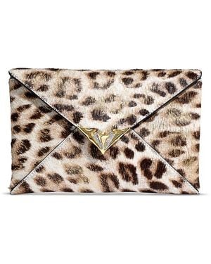 Alexis Leopard Print Calf Hair Envelope Clutch - Multicolor