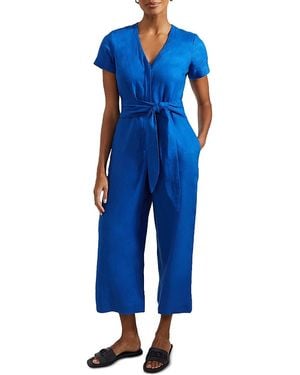 Hobbs Aliya Linen Jumpsuit - Blue