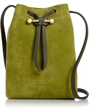 Strathberry Osette Midi Suede Pouch Bucket Bag - Green