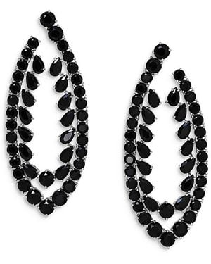 Nadri Starlet Stone Drop Front To Back Earrings - Black