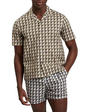 Ted Baker Nayelin Short Sleeve Relaxed Painted Geo Shirt - Gray