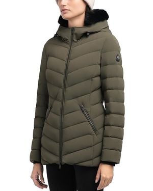 Moose Knuckles Roselawn Shearling Trim Down Jacket - Green