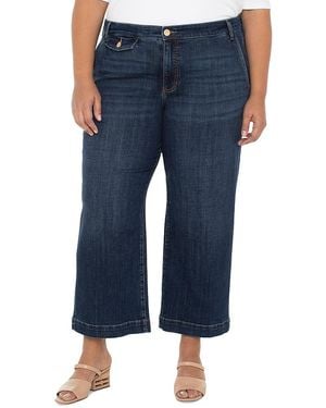 Liverpool Los Angeles Plus Stride High Rise Wide Leg Jeans - Blue