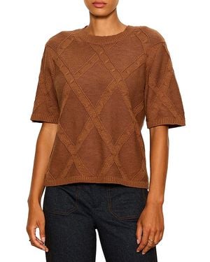 Sanctuary Diamond Stitch Sweater Tee - Brown