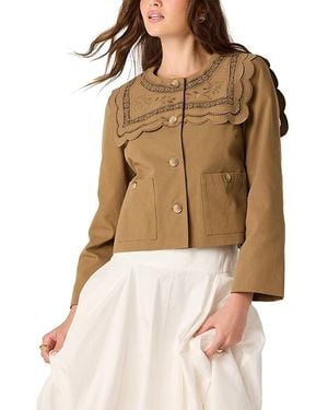 Astr Cleo Bib Detail Jacket - Brown