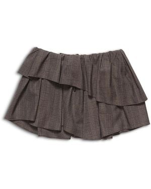 Acne Studios Layered Check Skirt - Gray