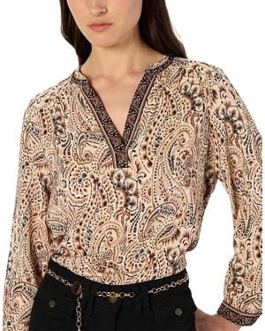 Gerard Darel Amaya Paisley Print Top - Brown