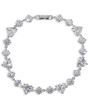 Nadri Le Bisou Cubic Zirconia Heart Line Bracelet - Metallic