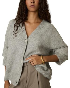Reiss Robyn Brushed Cardigan - Gray