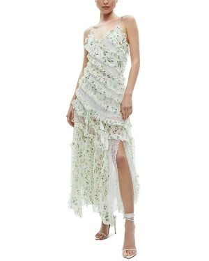 Alice + Olivia Sondra Lace Dress - Metallic