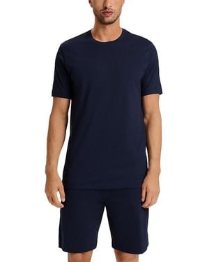Hanro Night & Day Short Sleeve Shirt - Blue