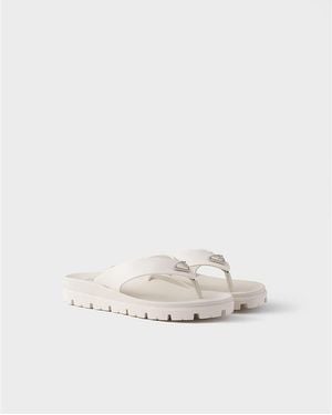 Prada Rubber Thong Sandals - White