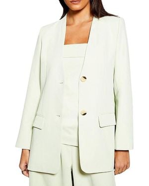 Warehouse Runway Collarless Boxy Blazer - White