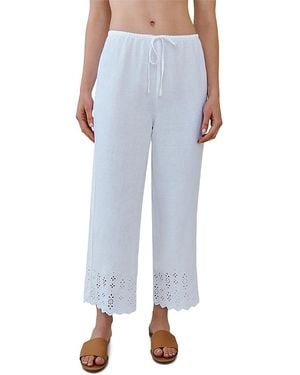 Bella Dahl Embroidered Beach Crop Pants - Blue