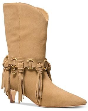 Michael Kors Daniela Leather Fringe Boots - Brown