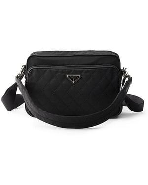 Prada Re-Nylon And Leather Shoulder Bag - Black