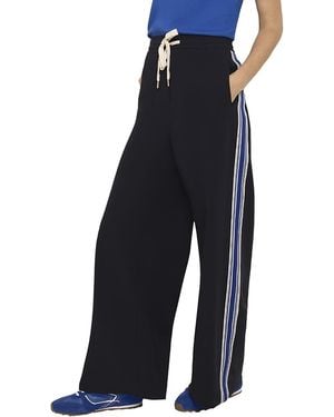 Mint Velvet Side Stripe Wide Pants - Blue