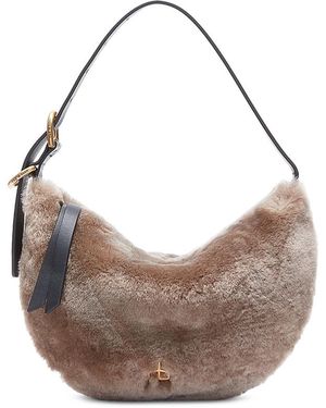 Rag & Bone Mercer Small Shearling Hobo Bag - Gray